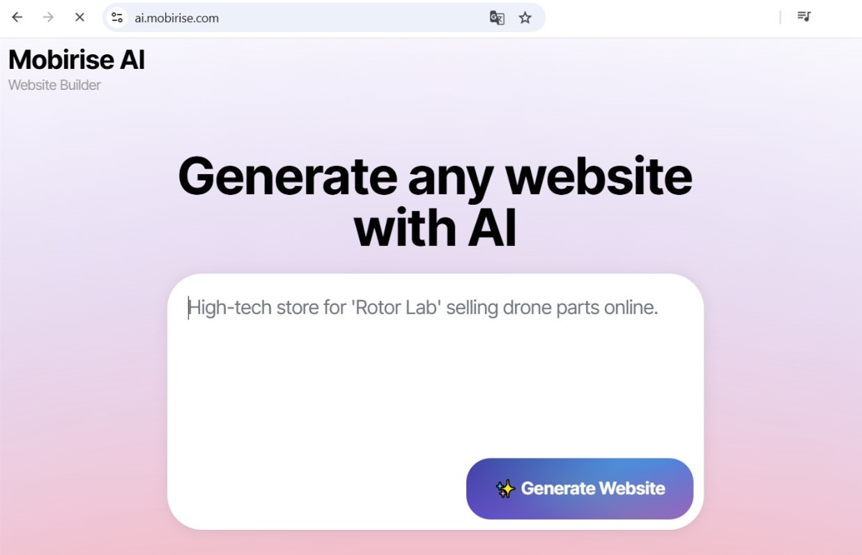 AI website generator